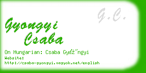 gyongyi csaba business card